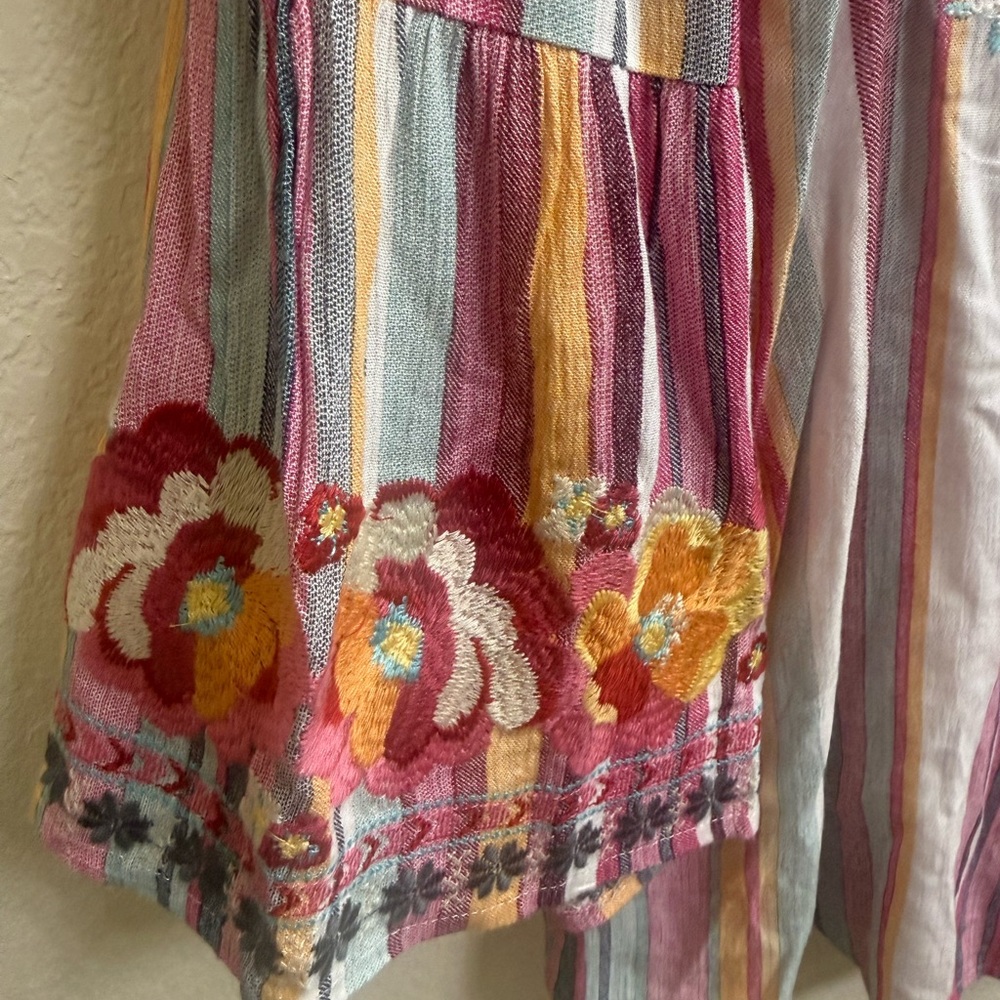 Floral Embroidered Striped (Savannah Jane Dup) Women's Top - Picture 5 of 12